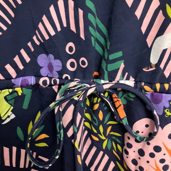 Bold Print Drawstring Cotton Dress - Picture 5 of 10